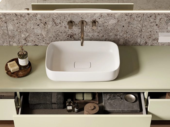 NINFEA 1 - 2 - Countertop rectangular washbasin _ MOMA Design